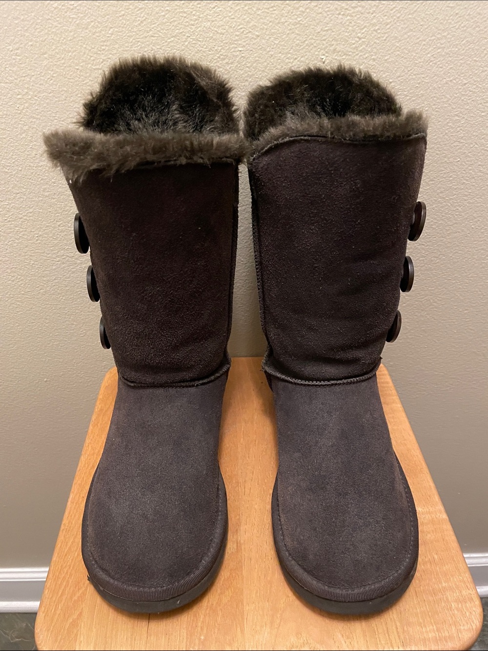UGG Brown Suede Faux Fur Lined Boots Size 9